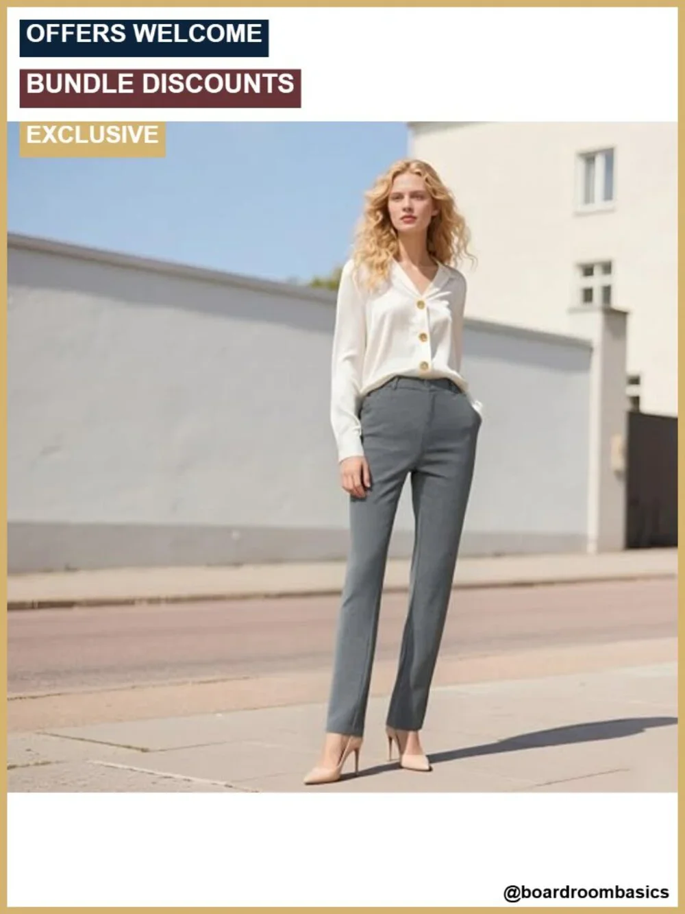 Women's Stretch Straight Leg Dress Pants Business Casual Slacks